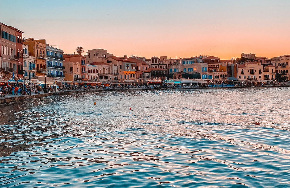 waterfront in central Chania, Crete