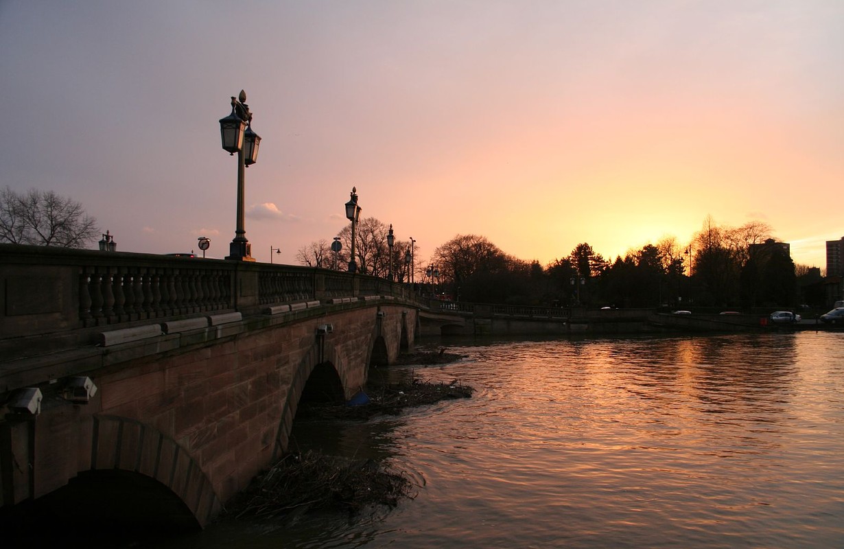Sunset over Worcester bridge