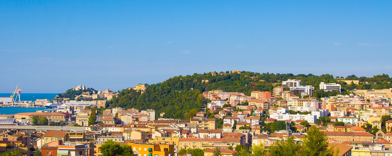 Panoramic view of Ancona city in the marche region, Italy.