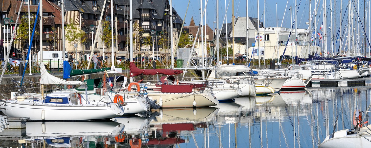 Boats in Deauville on a beautiful sunny day