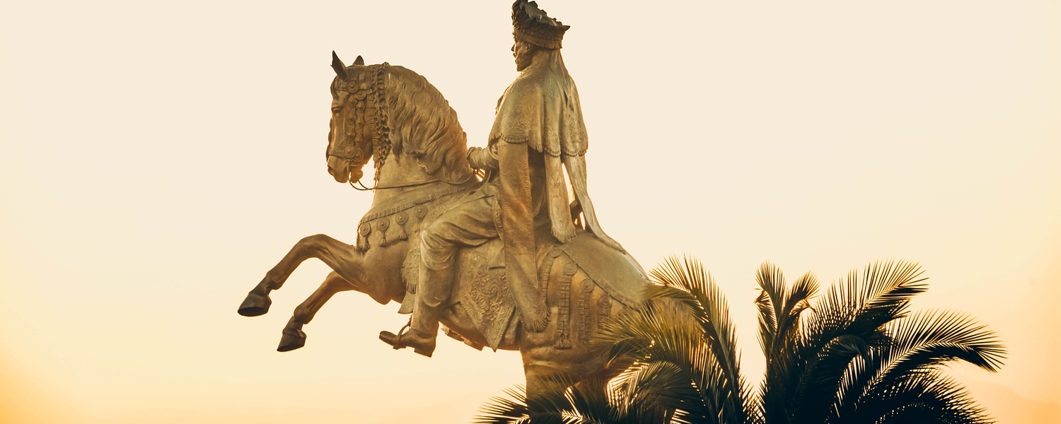 statue of Emperor Menelik on a horse