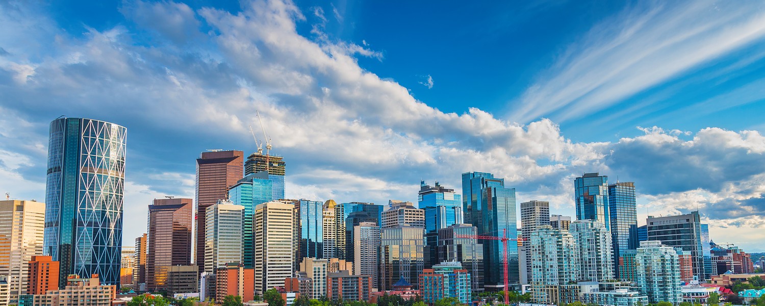 City Skyline of Calgary, Alberta, Canada.