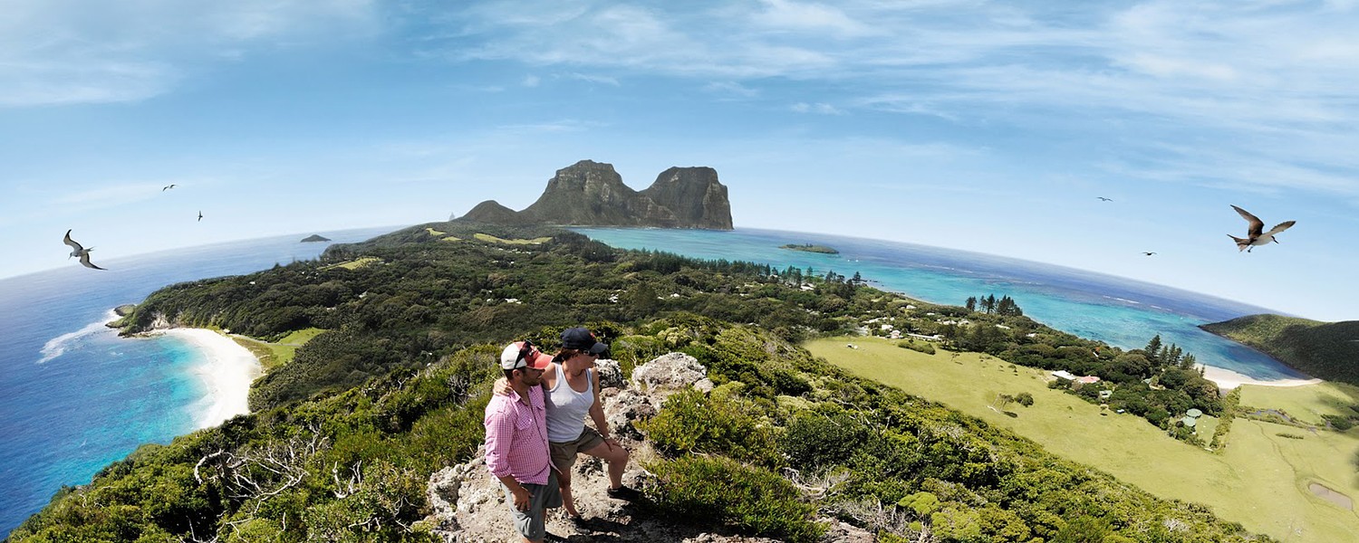 Stunning panoramic views of Lord Howe Island from Malabar Hill.