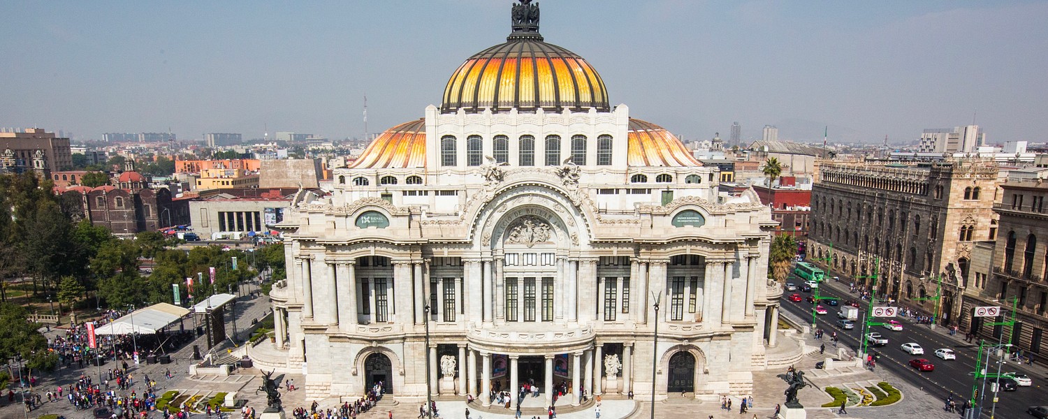 aerial view of the Palacio Bellas Artes in CDMX
