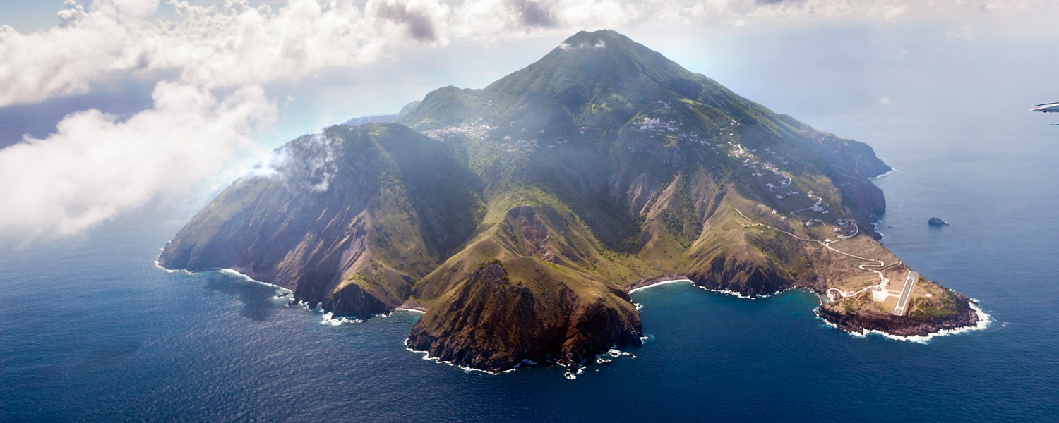 Saba island from above