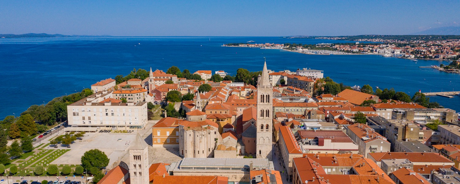 aerial view of the Old Town in Zadar