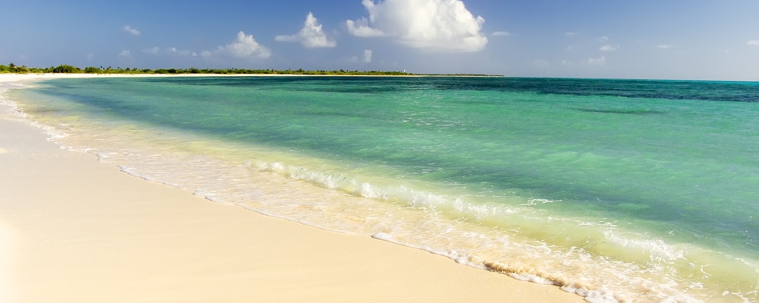 Idyllic virgin sand beach on Caribbean Sea, Mexico, Cozumel